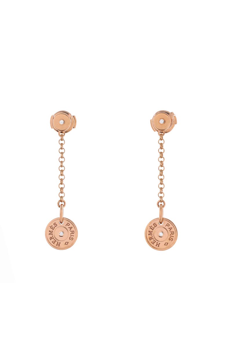 Gambade Clou de Selle Earrings 18K Rose Gold with Diamonds, Main, color, Rose Gold