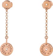 Pre-Owned Hermes Gambade Clou de Selle Earrings 18K Rose Gold with Diamonds