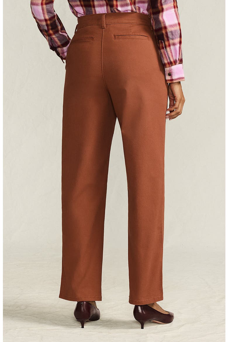 Chino High Rise Rail Straight Leg Pants, Alternate, color, Rich Ginger Brown