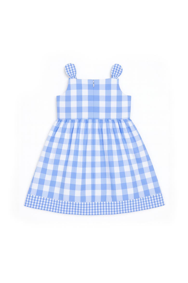 Gingham Dress With Flower Cherries, Alternate, color, Blue/White