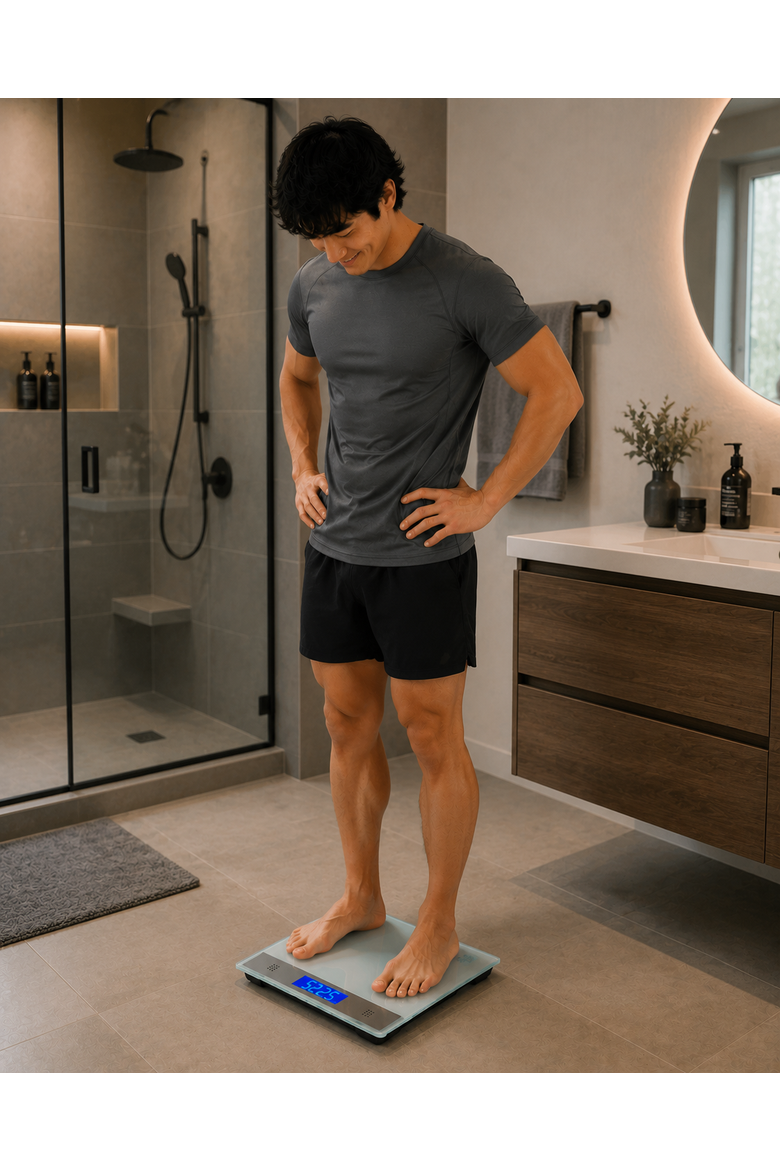 Bilingual Talking Bathroom Scale, Alternate, color, White