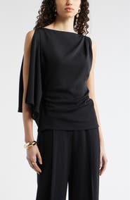 Nordstrom Single Split Sleeve Crepe Top