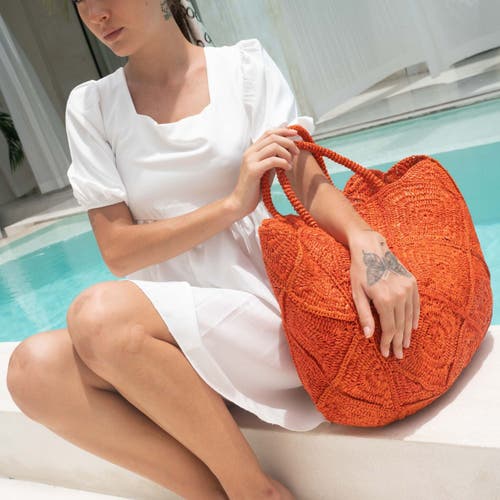 Zanatany Concepts Nico Raffia Tote Bag