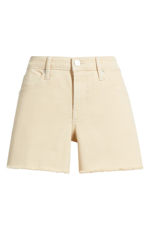 Frayed Hem Cutoff Denim Shorts (Pearl)