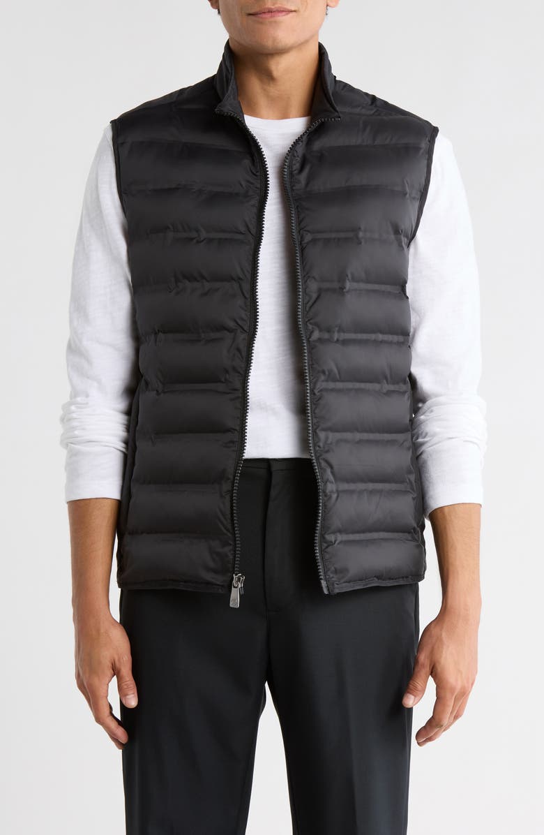 Hart Schaffner Marx Water Resistant Channel Quilted Puffer Vest, Main, color, Black