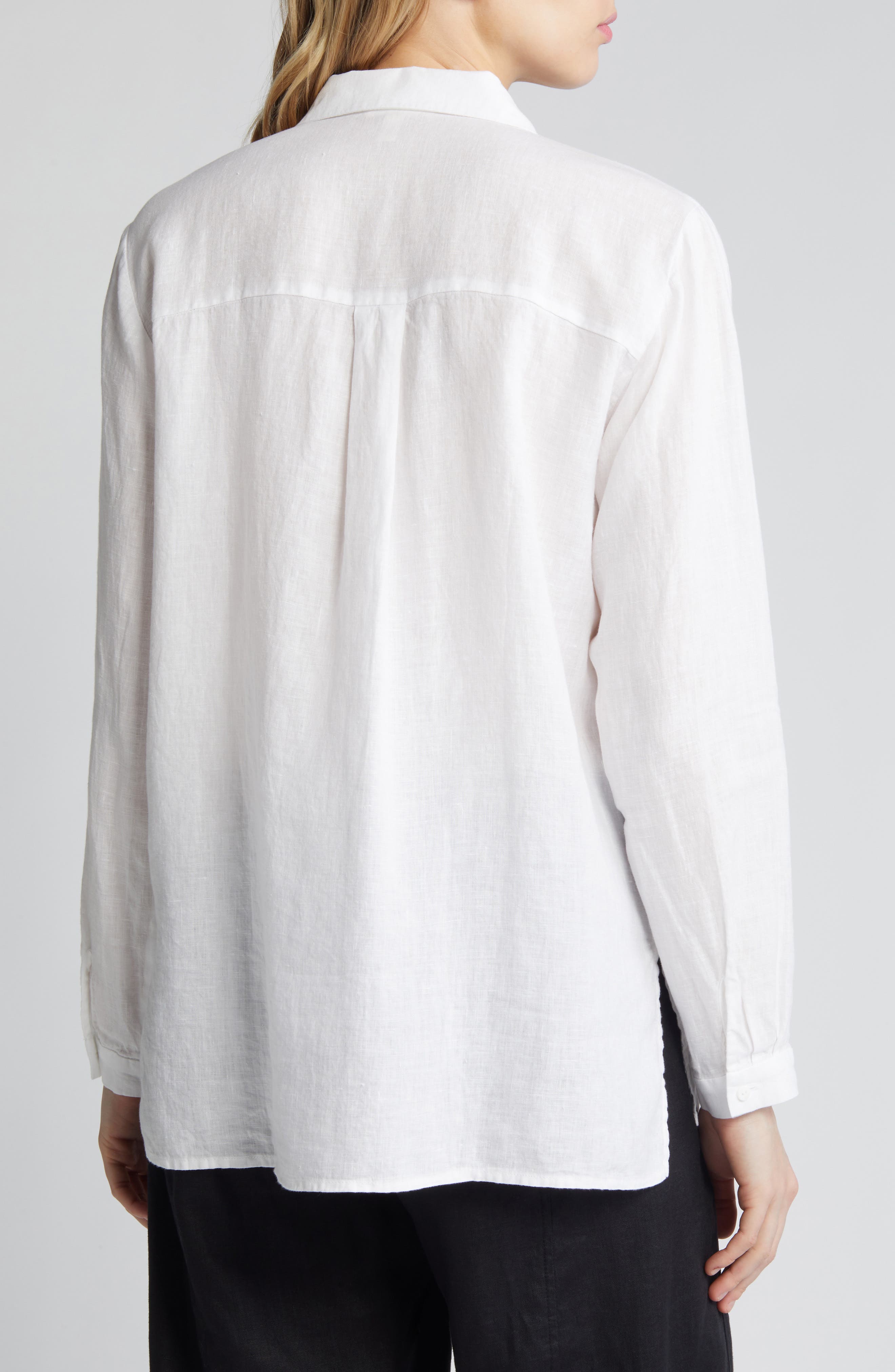 Classic Long Sleeve Organic Linen Button-Up Shirt - image 2