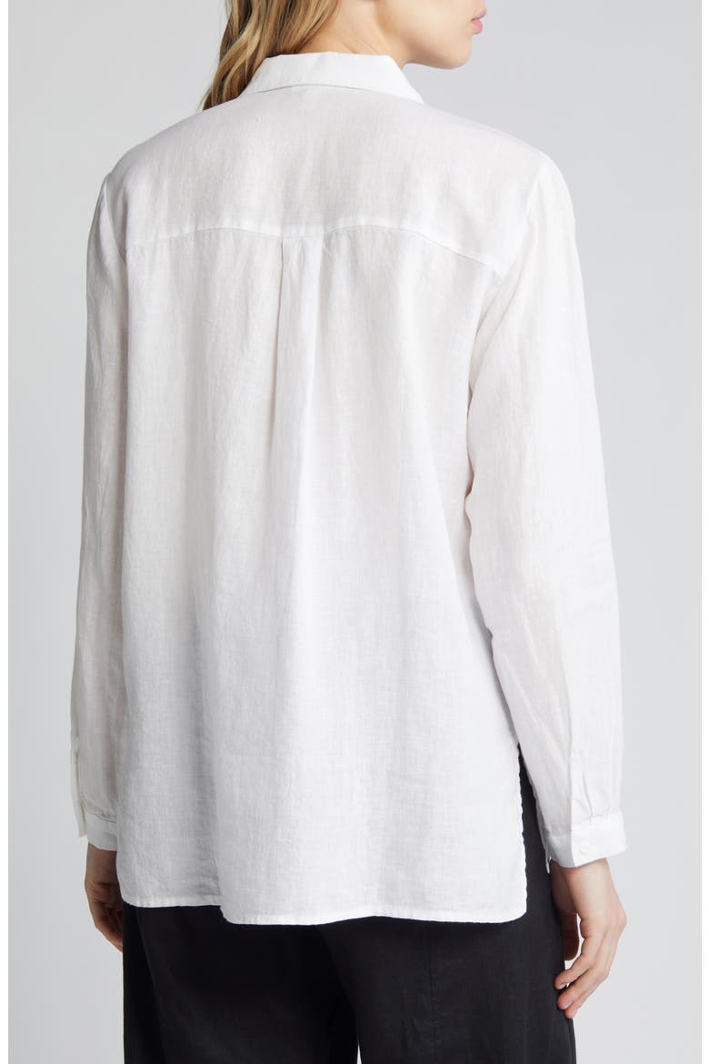 Classic Long Sleeve Organic Linen Button-Up Shirt, Alternate, color, WHITE