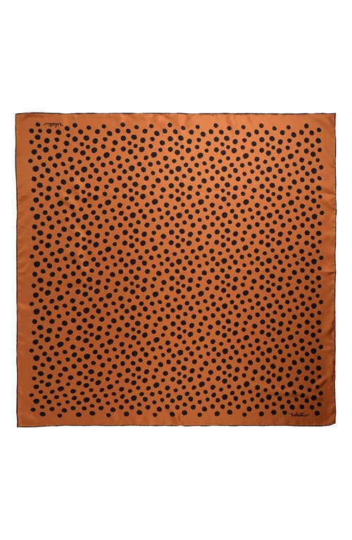 Valentino Garavani Dalmatian Polka Dot Silk Square Scarf In Orange
