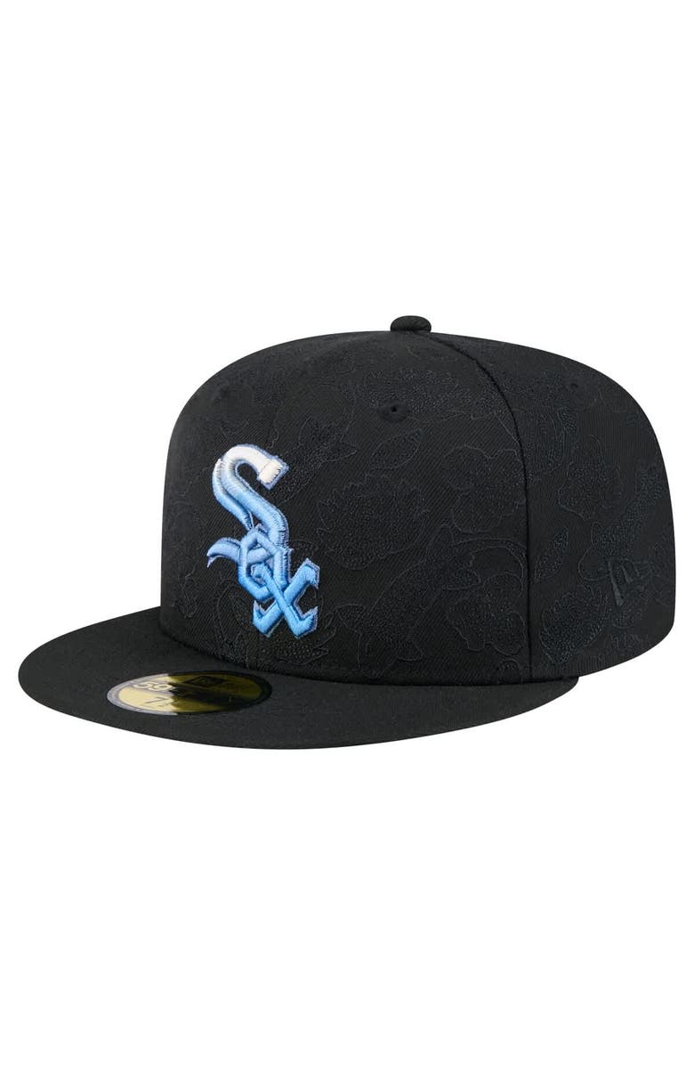 New Era Men's New Era Black Chicago White Sox Tonal Koi 59FIFTY Fitted Hat, Alternate, color,