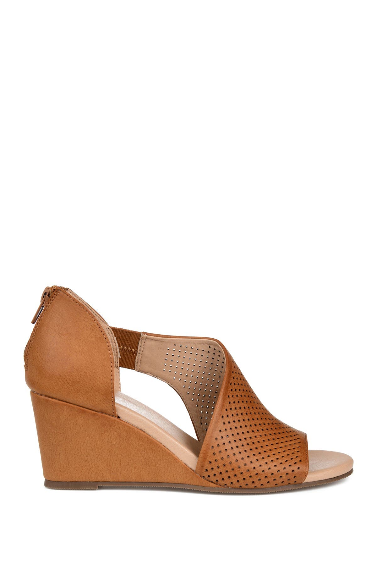 JOURNEE Aretha d'Orsay Wedge Sandal, Alternate, color, COGNAC
