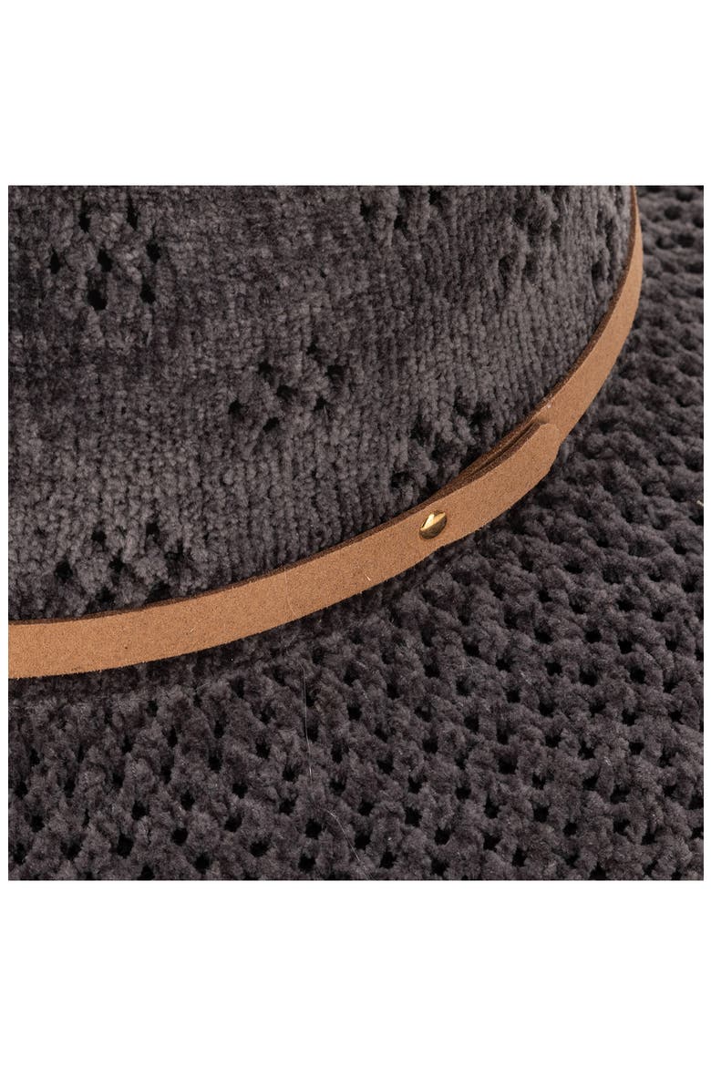 Chenille Fedora, Alternate, color, CHARCOAL