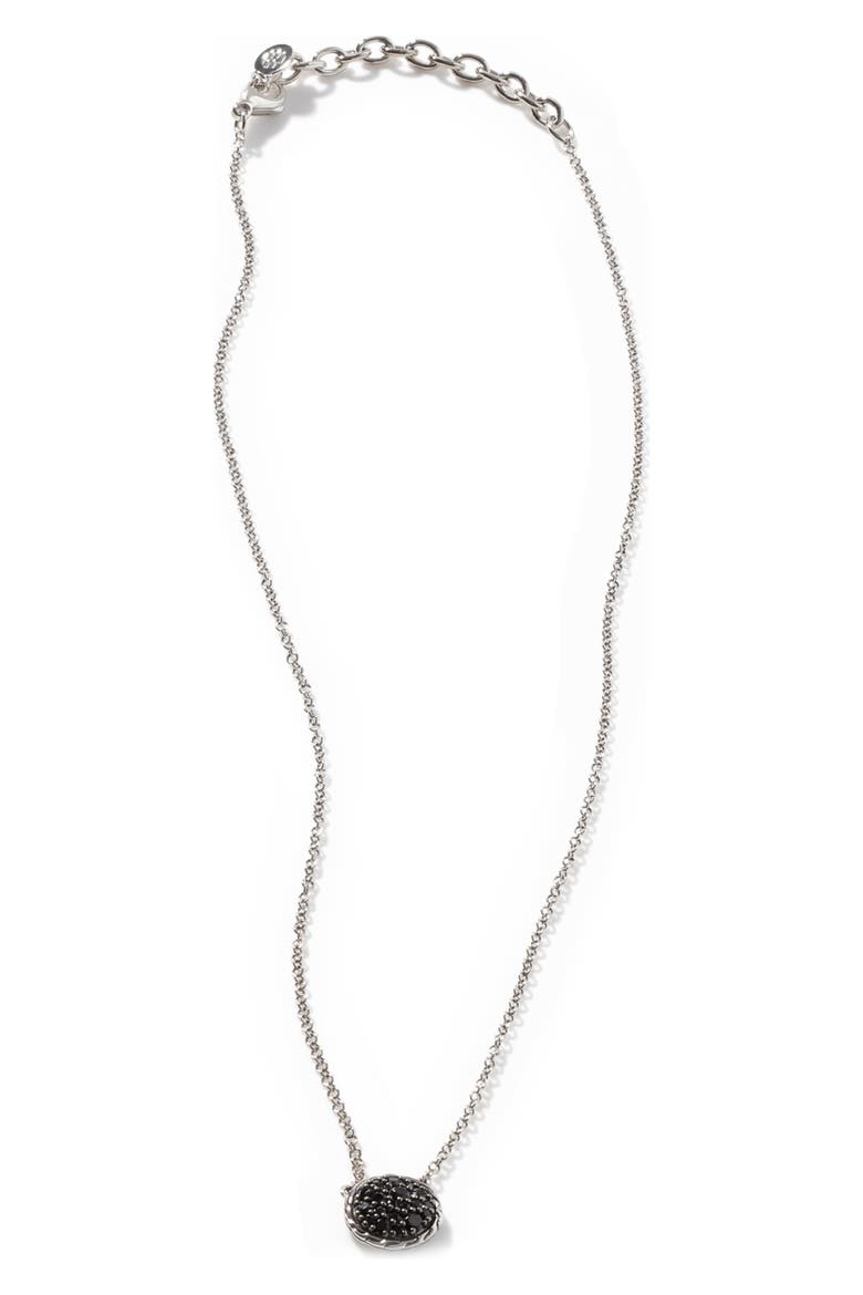 Chain Classic Pavé Pendant Necklace, Main, color, BLACK