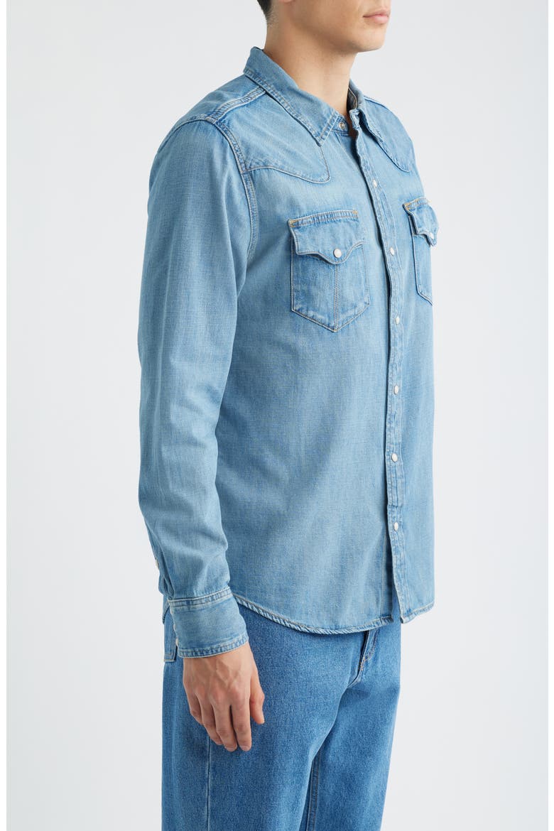 Denim Snap-Up Shirt, Alternate, color, LIGHT WASH