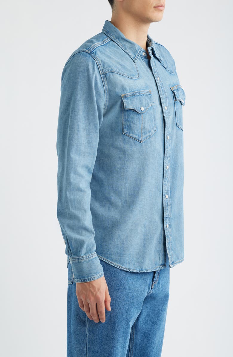 Tecovas Denim Snap-Up Shirt, Alternate, color, Light Wash