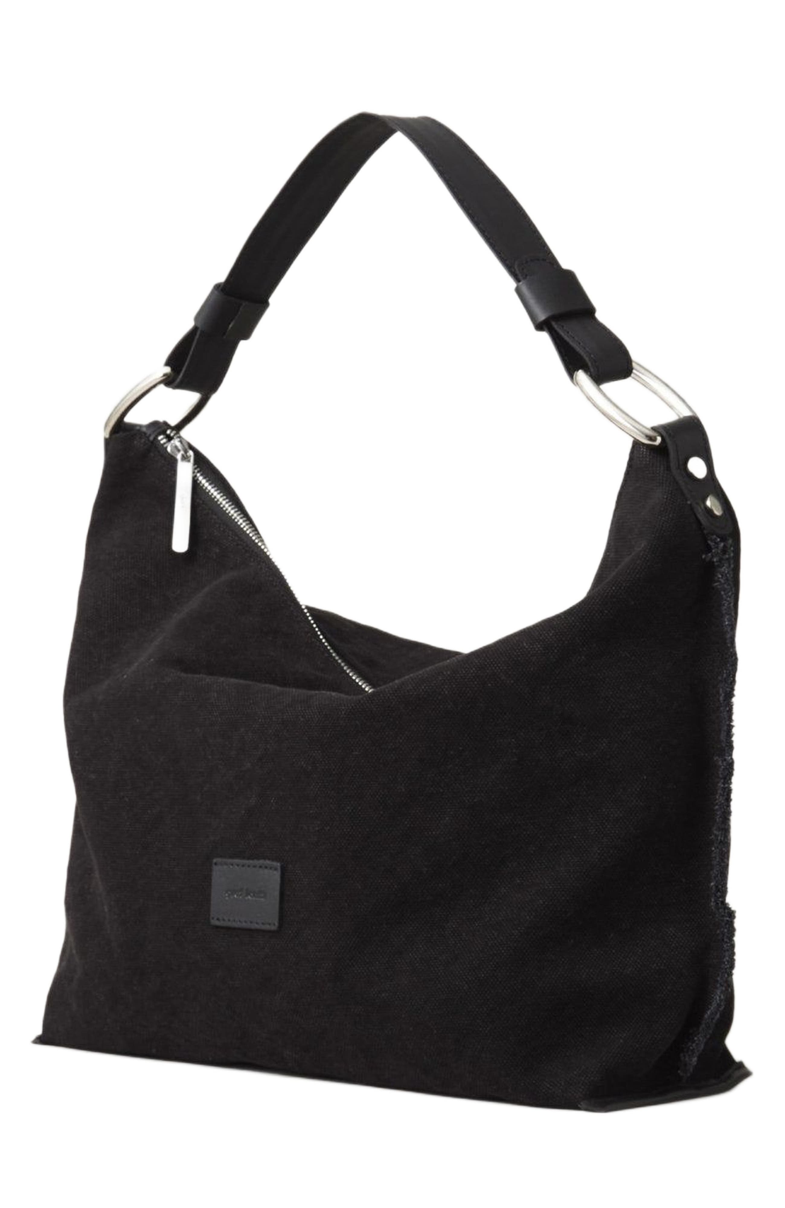 Graf Lantz Hana Canvas Hobo Bag, Alternate, color, Black