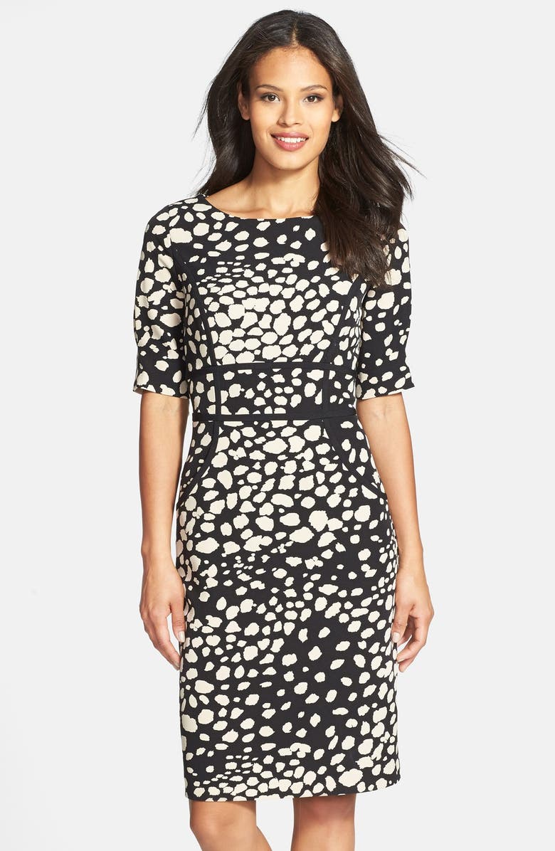 Adrianna Papell Print Crepe Sheath Dress, Alternate, color, 