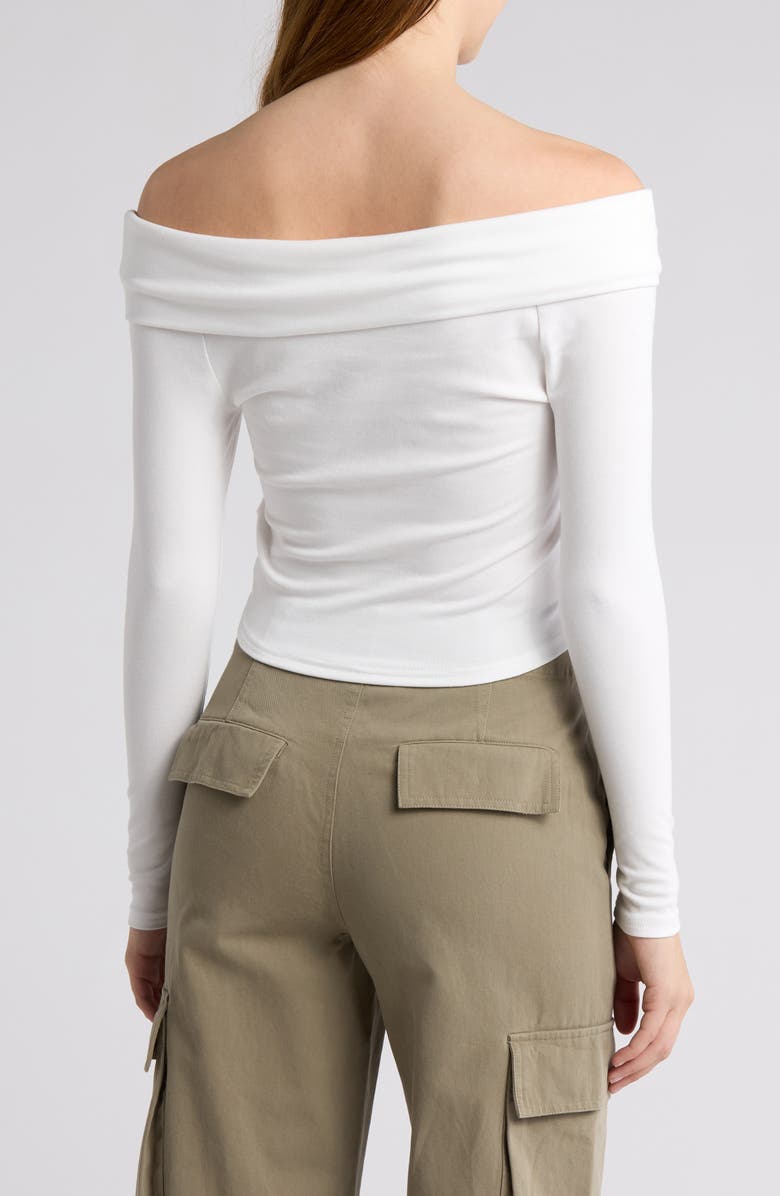 Elodie Twist Front Long Sleeve Top, Alternate, color, Off White