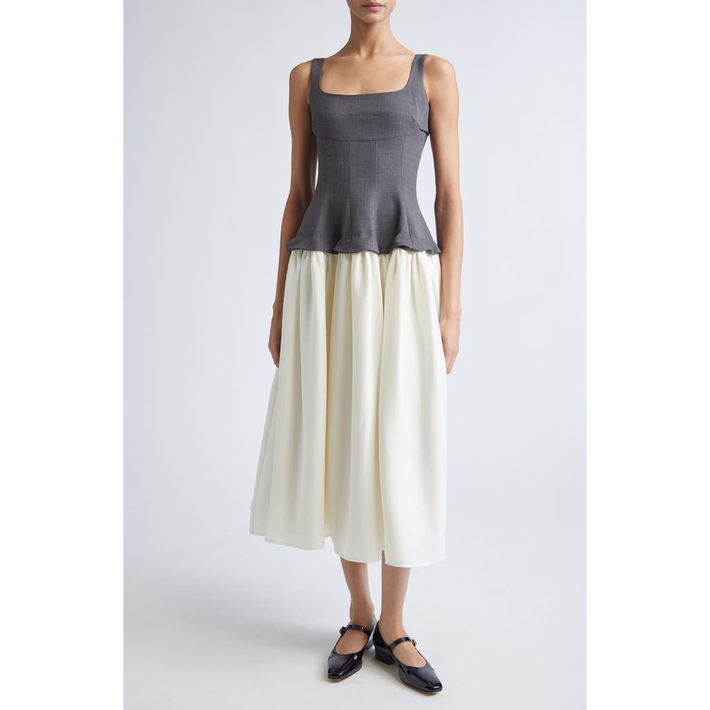 Stine Goya Mixed Media Corset Dress In White