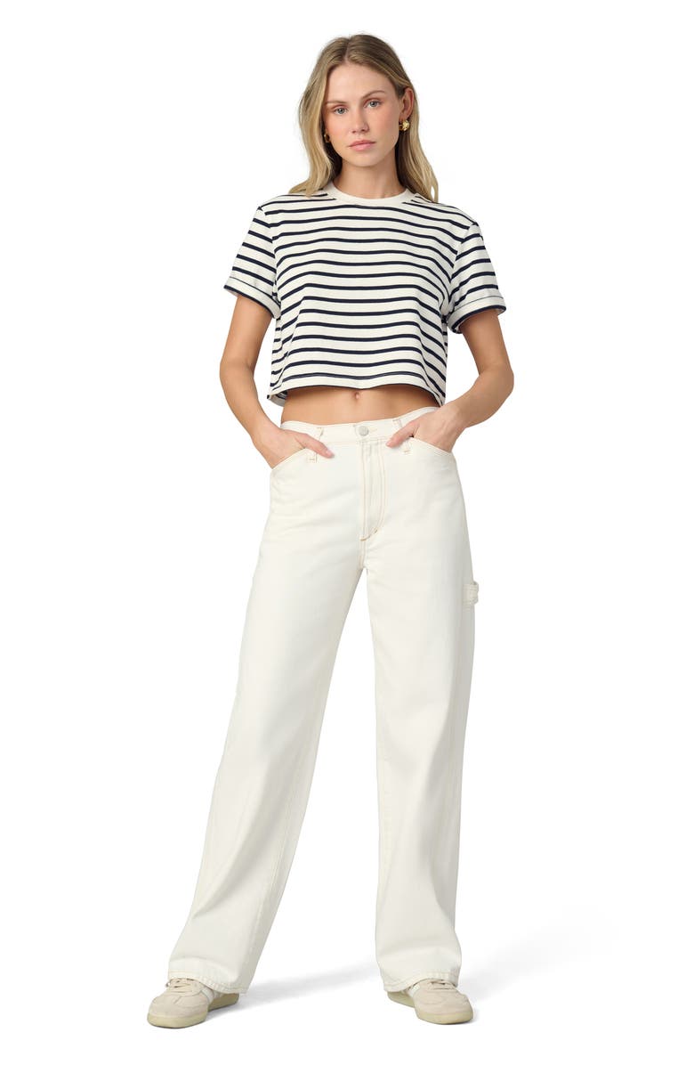 Joe's The Boxy Crop T-Shirt, Alternate, color, Milk/ Navy Stripe