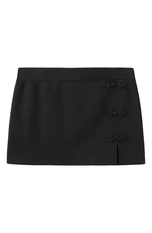 Mango Side Slit Miniskirt In Black