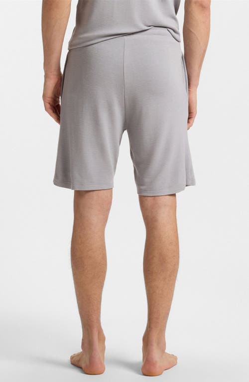 Hugo Boss Boss Ribbed Knit Pajama Shorts In Gray
