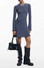 Desigual Pucker Knit Long Sleeve Body-Con Dress