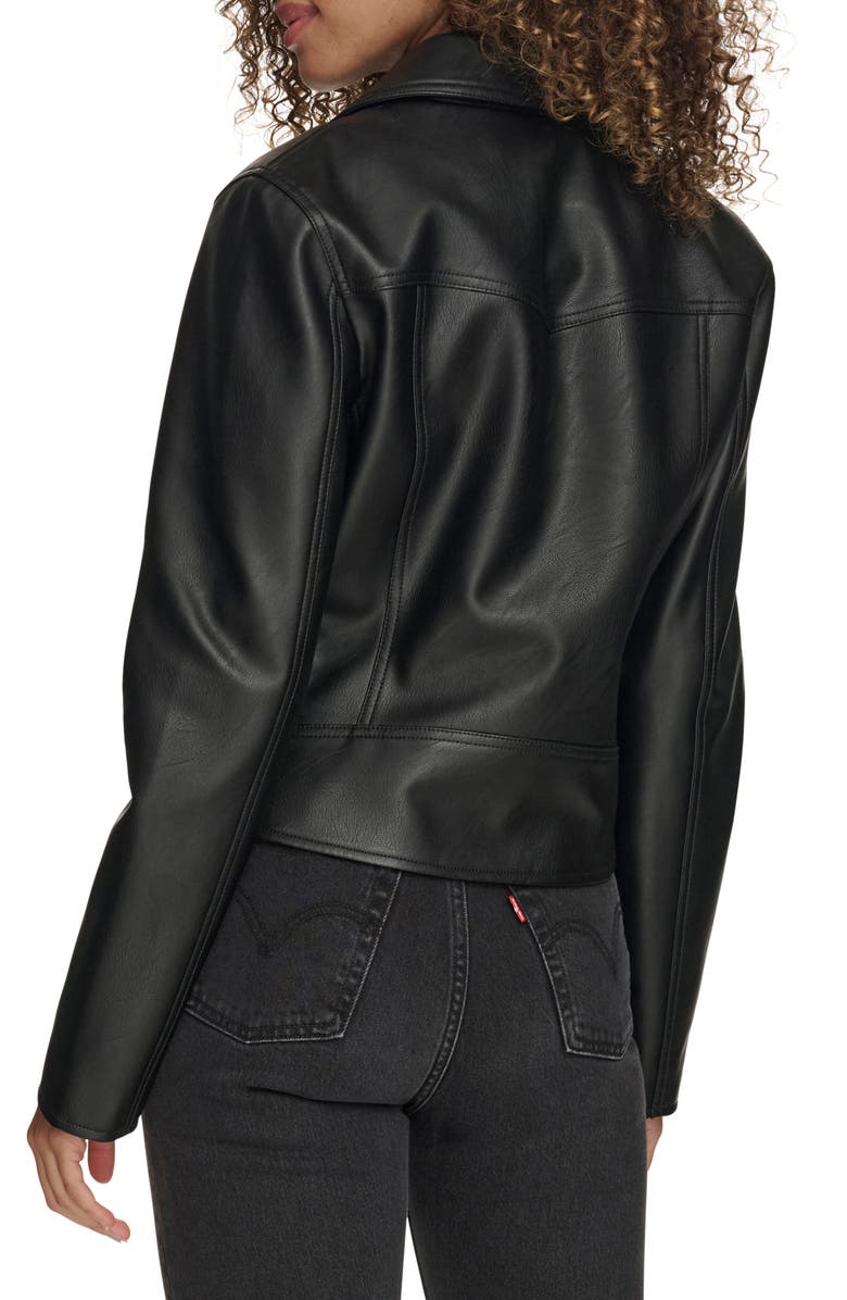 Levi's<sup>®</sup> Women's Essential Faux Leather Moto Jacket, Alternate, color, Black