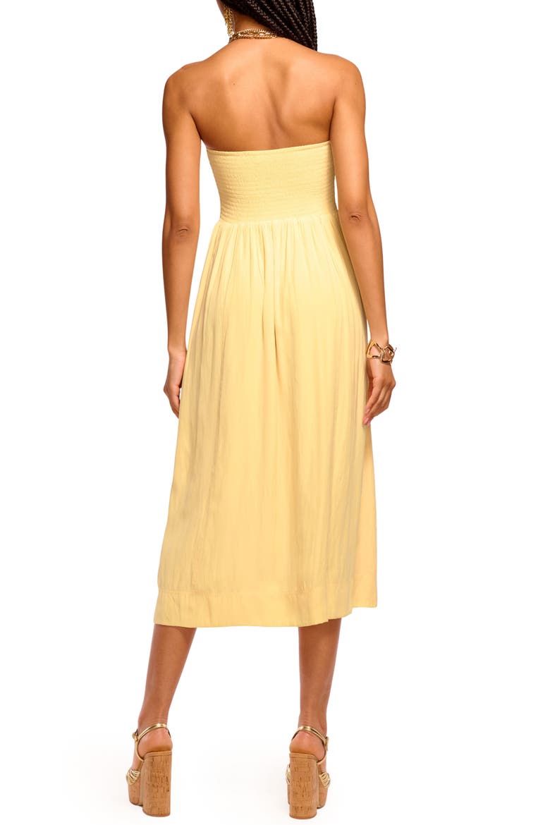 Blair Strapless Midi Dress, Alternate, color, BUTTER