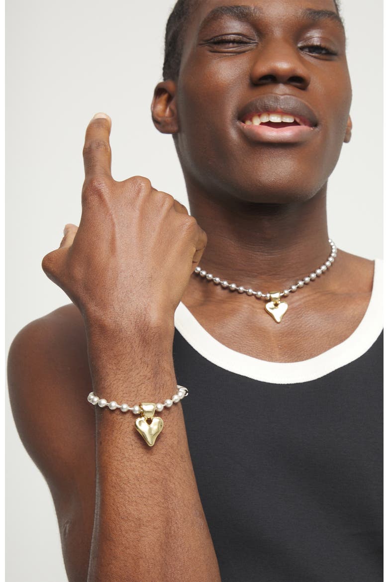 Ball Bracelet Plated in Sterling Silver and 18K Gold, Alternate, color, Silver and Gold
