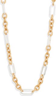 NORDSTROM RACK Two-Tone Bar & Link Chain Necklace