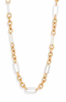 NORDSTROM RACK Two-Tone Bar & Link Chain Necklace