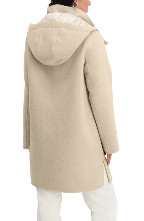 Tahari Bristol Wool Blend Coat With Removable Hood In Neutral
