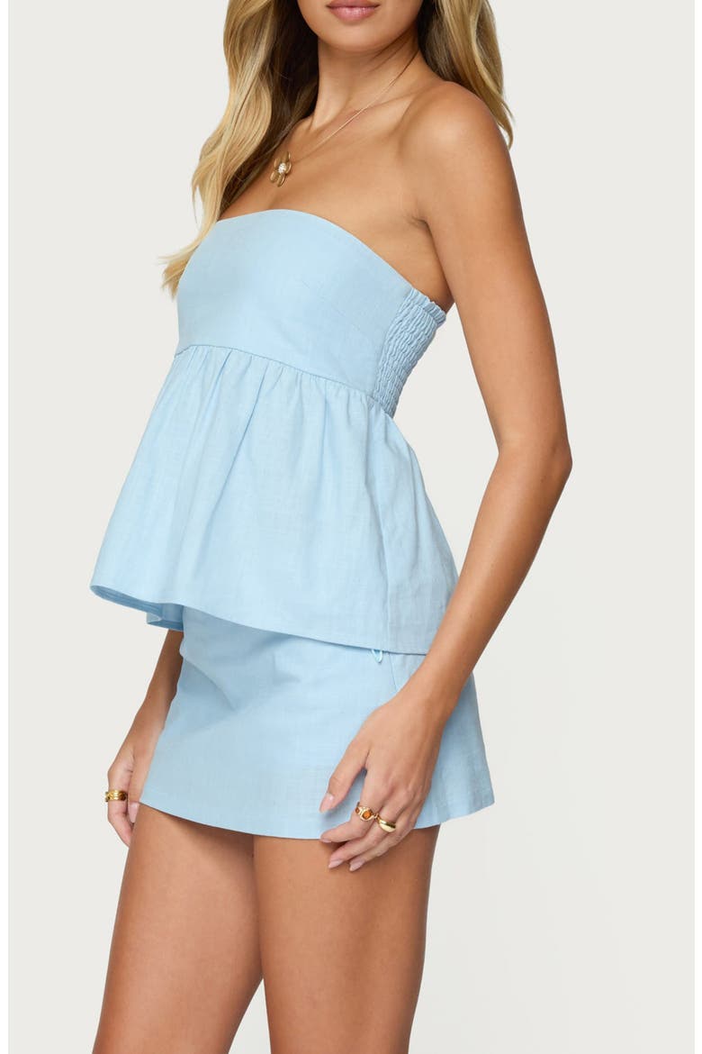 Avalai Strapless Linen & Cotton Top, Alternate, color, LIGHT-BLUE