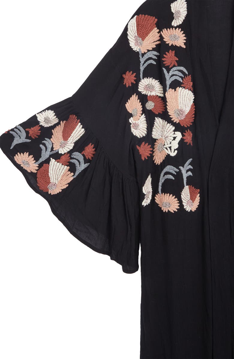 SAACHI Embroidered Caftan, Alternate, color, Black