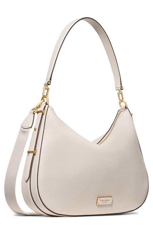 Kate Spade New York Large Liv Pebble Leather Hobo Bag In White