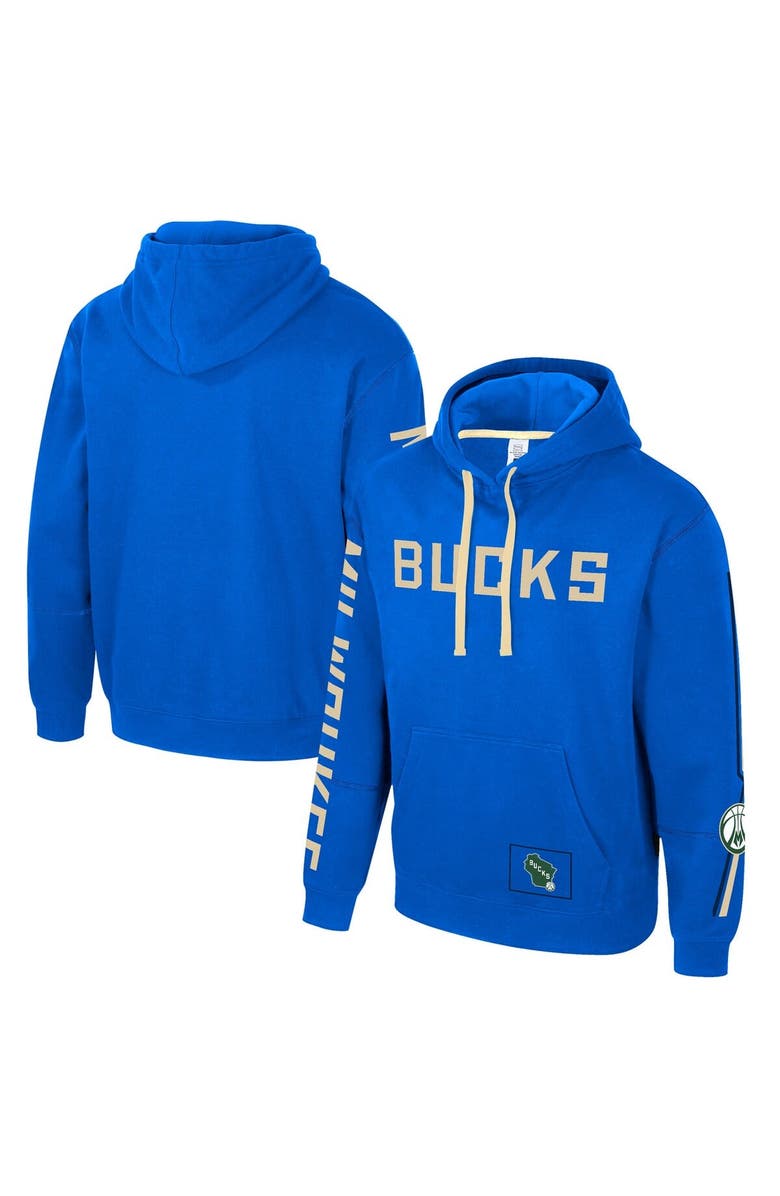 Stadium Essentials Unisex Stadium Essentials Royal Milwaukee Bucks 2024/25 City Edition Star Pullover Hoodie, Main, color, 