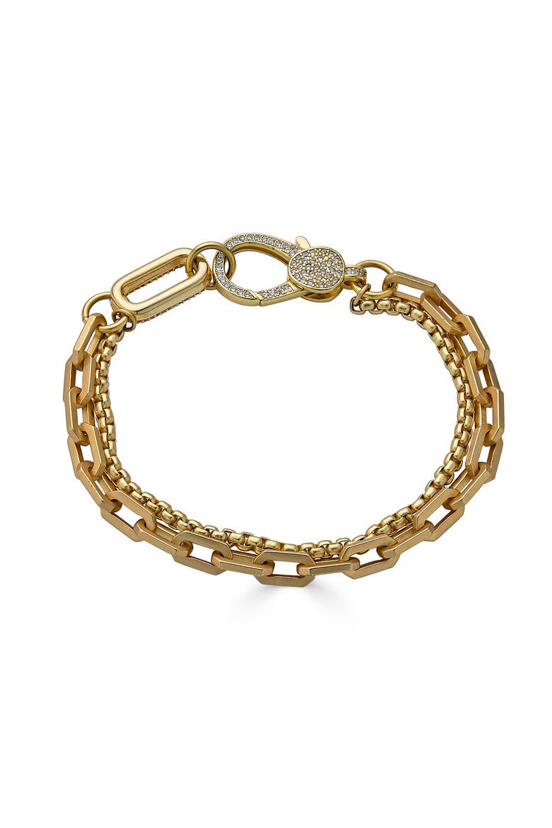 Pave Connector Bracelet, Alternate, color, Gold