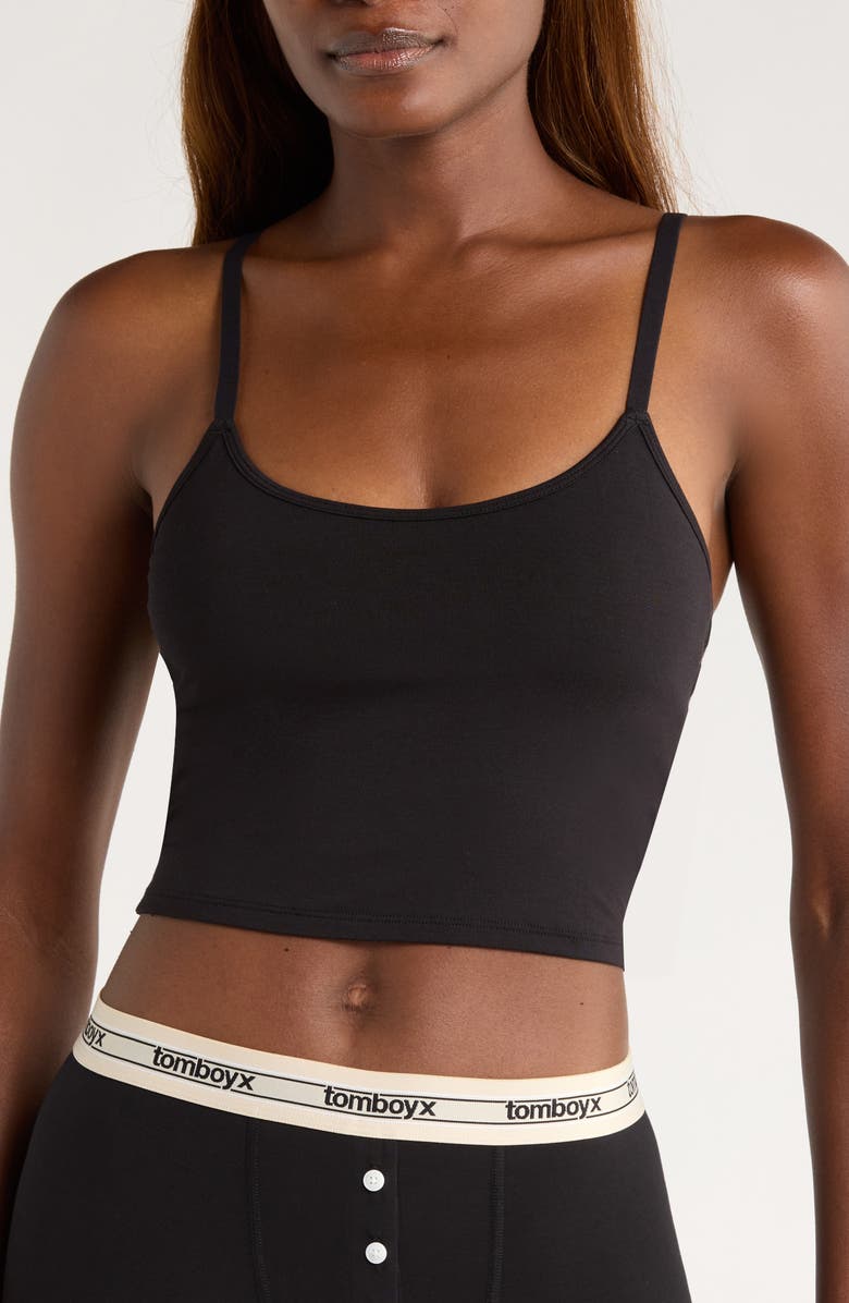 TomboyX Longline Bra Top, Main, color, Modal Black