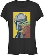 Star Wars: The Mandalorian and Grogu Junior's Star Wars The Mandalorian and Grogu Retro Animated The Child Art Graphic T-Shirt