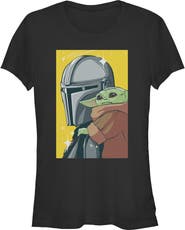 Star Wars: The Mandalorian and Grogu Junior's Star Wars The Mandalorian and Grogu Retro Animated The Child Art Graphic T-Shirt