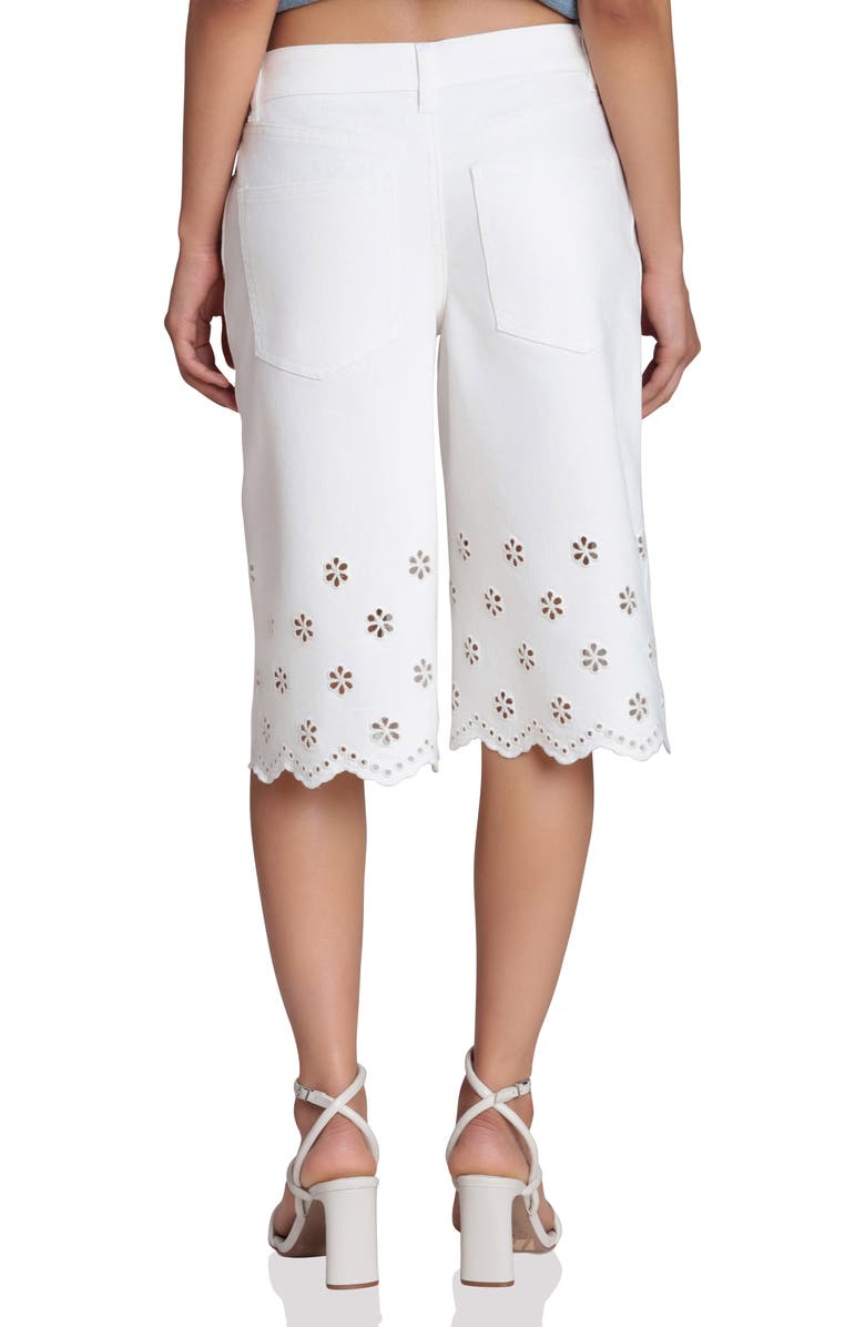 Avec Les Filles Embroidered Longer Length Shorts, Alternate, color, Off White