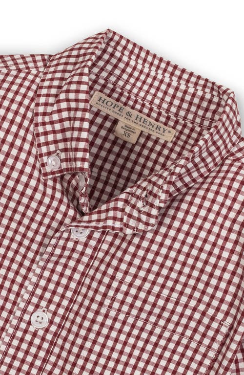 Hope & Henry Boys' Organic Stretch Poplin Shirt, Kids In Burgundy