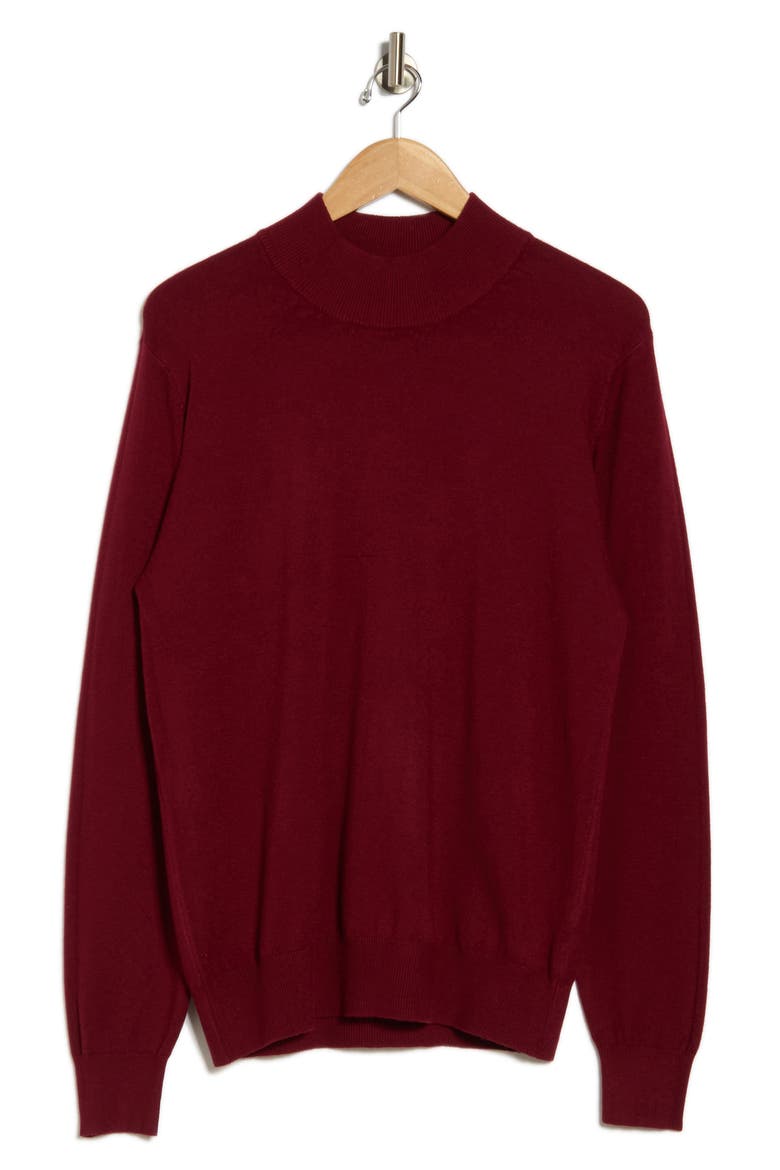 Slim Fit Mock Neck Sweater, Alternate, color, BURGUNDY