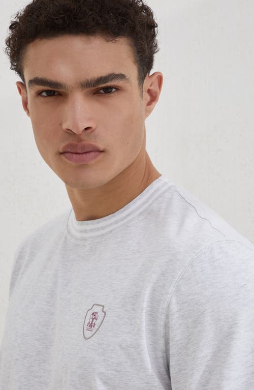 Brunello Cucinelli Cotton Jersey Crew Neck T-shirt With Logo In White