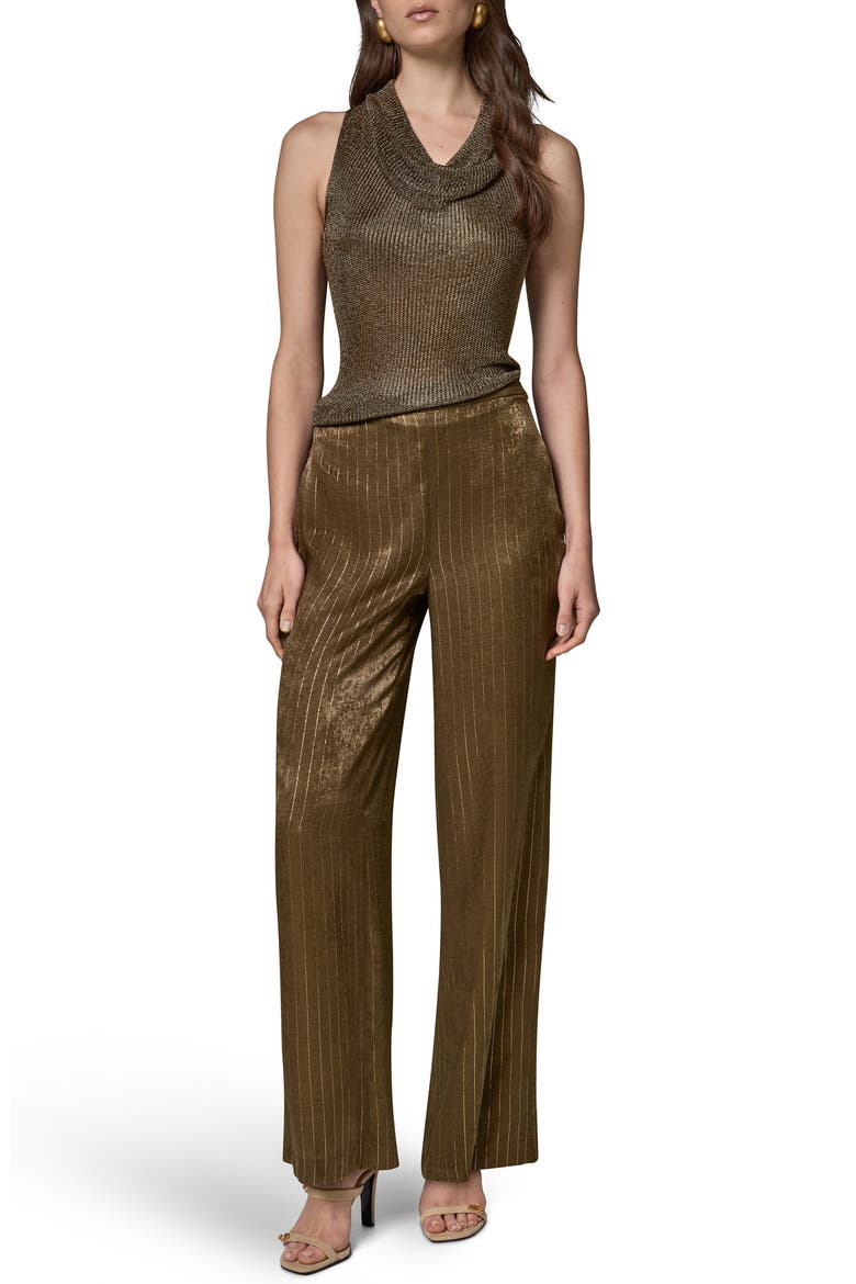 Pinstripe Wide Leg Pants, Alternate, color, OLIVE BRANCH