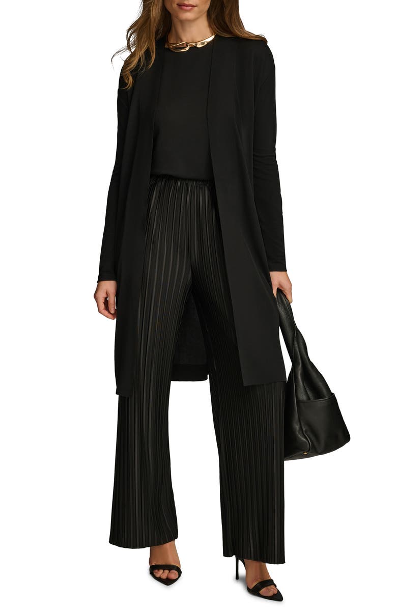 Donna Karan New York Tie Waist Long Cardigan, Main, color, Black