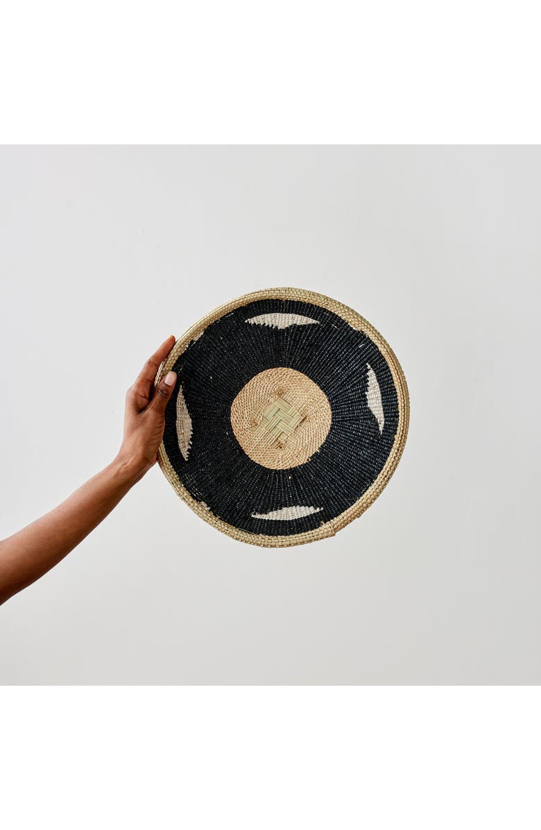 kanju Interiors Nolyia Flat Basket - Small, Main, color, Black