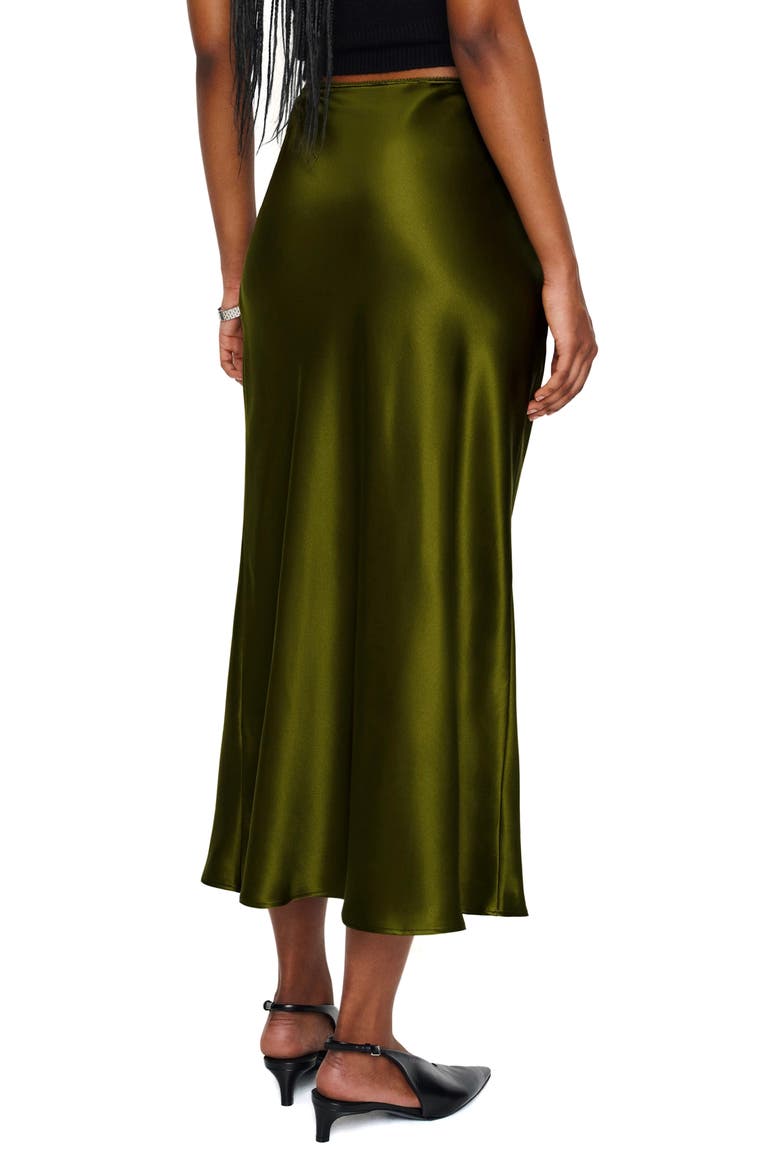 Layla Silk Midi Skirt, Alternate, color, MOSS GARDEN