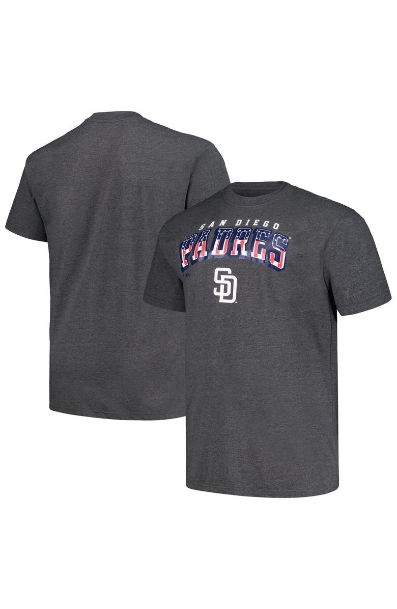 PROFILE Men's Heather Charcoal San Diego Padres Big & Tall American T-Shirt, Alternate, color, 