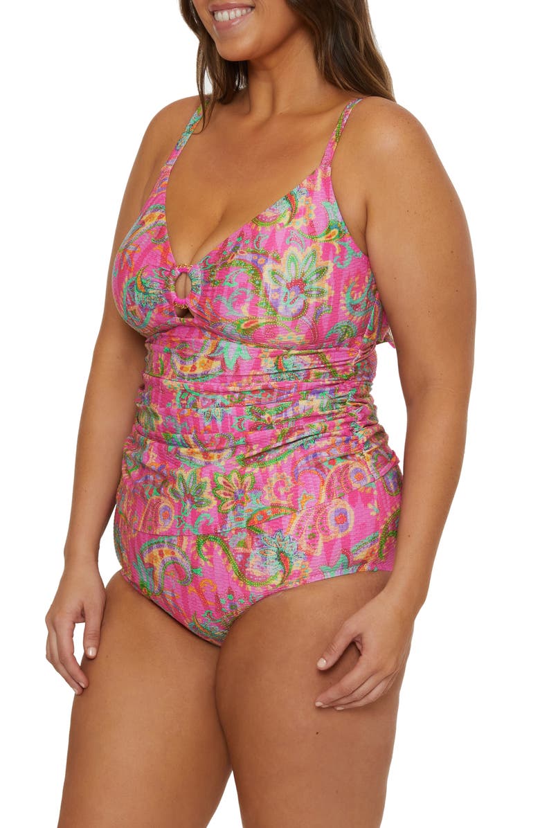 Becca Etc. Polynesia Tankini Top, Alternate, color, Pink Multi